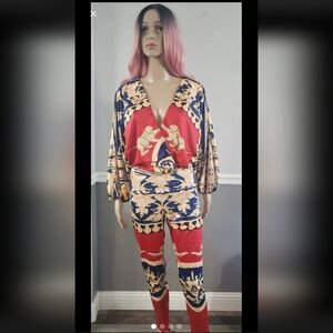 CBR Chic Boutique Rose Floral  Women Summer Jumpsuit Size  Small